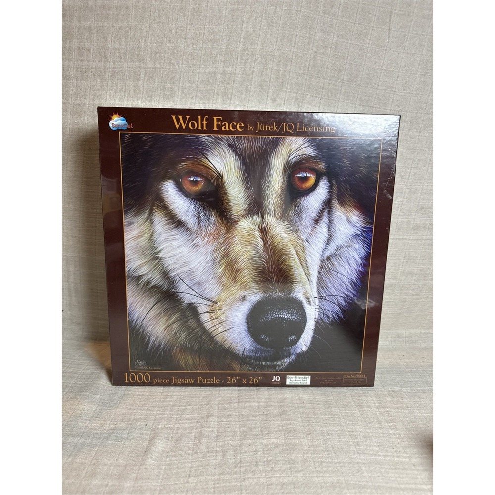 Wolf Face by suns out 1000 piece jigsaw puzzle 26" x 26"